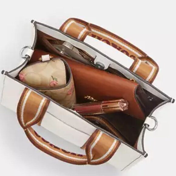 Coach Smith Tote 24 Small Leather Brown Pink CBG91 Crossbody Bag w/ Original PKG - Picture 11 of 12